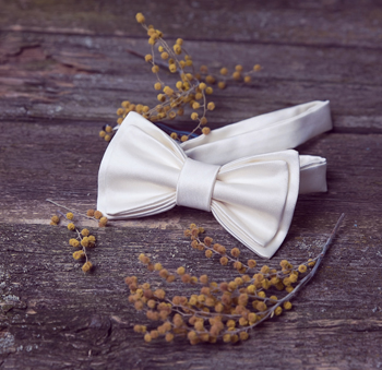 галстук-бабочка белая для жениха